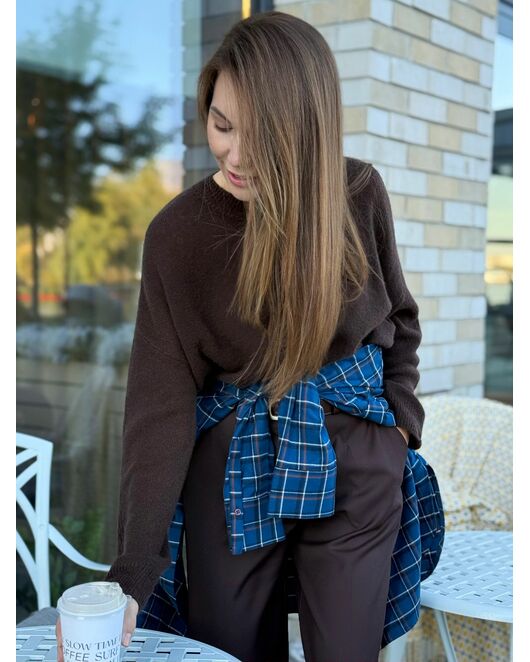 Джемпер из кашемира и шёлка в шоколадном цвете-8299-chocolate от ByME 