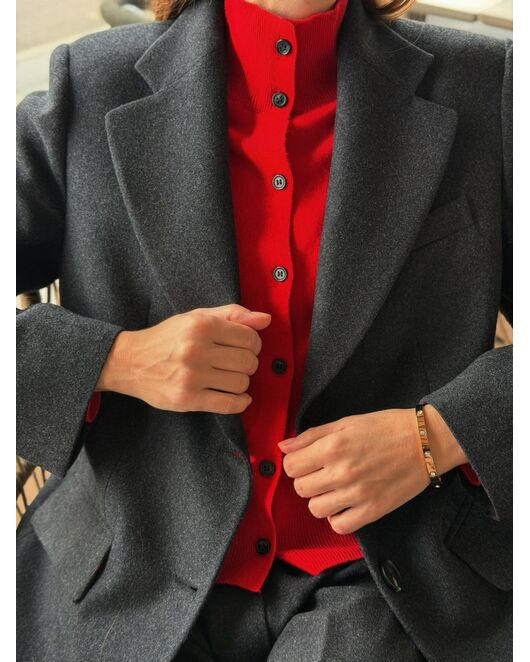 Жакет темно-серый  с добавлением шерсти LW-125016 от LW 