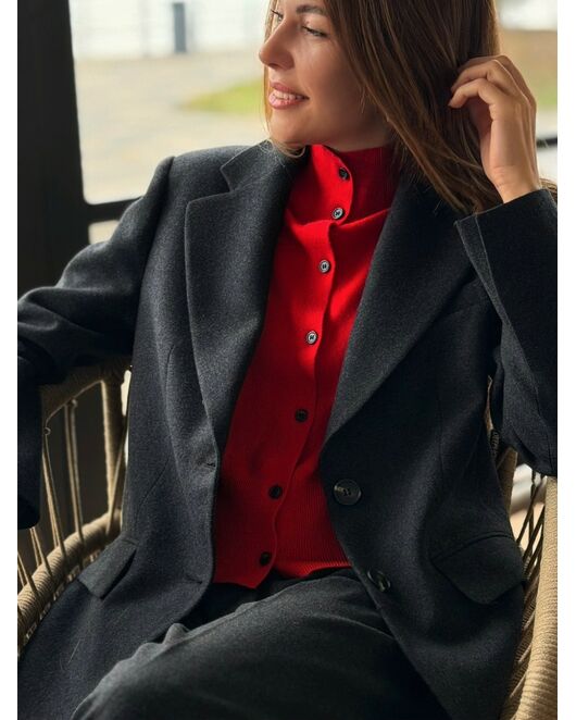 Жакет темно-серый  с добавлением шерсти LW-125016 от LW 