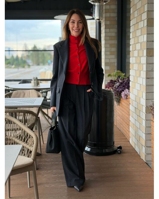 Жакет темно-серый  с добавлением шерсти LW-125016 от LW 