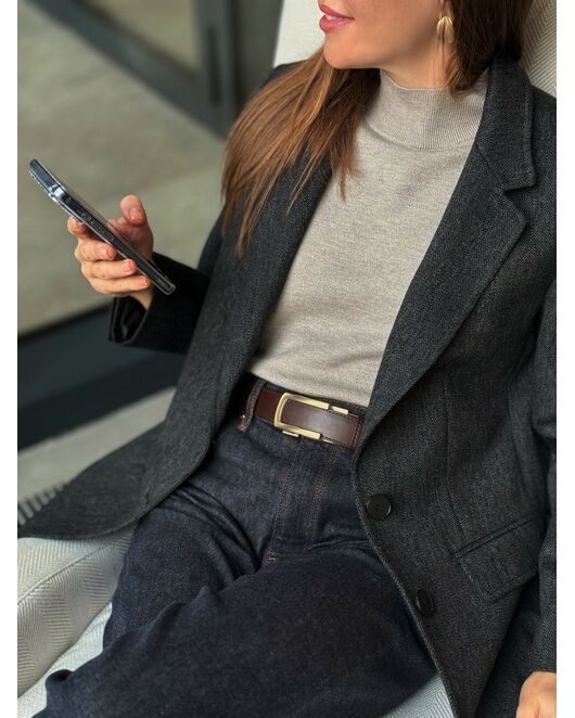 Жакет темно-серый в ёлочку с шерстью  LW-125021-gray от LW 