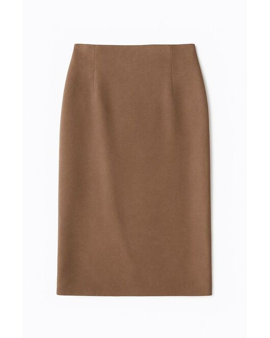 Юбка с разрезом спереди капучино с добавлением шерсти SK4-1005 от ByME 