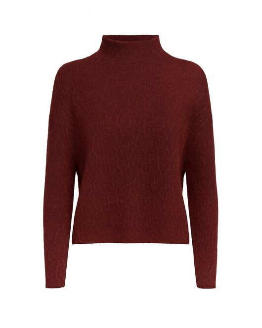 Джемпер из шерсти мериноса тонкой вязки  фактурный вишневый от byME 