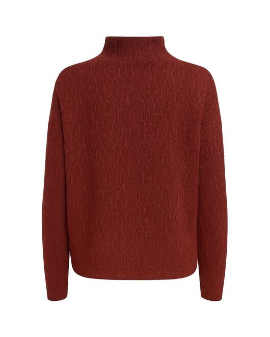 Джемпер из шерсти мериноса тонкой вязки  фактурный вишневый от byME 