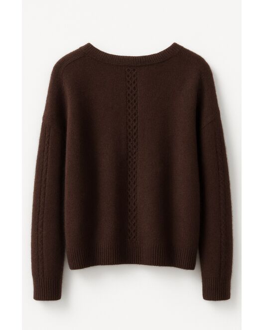 Джемпер из кашемира и шёлка в шоколадном цвете-8299-chocolate от ByME 