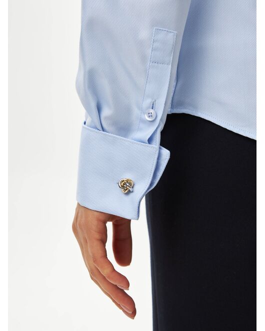 Женская рубашка из бамбука  голубая под запонки -9028 от  