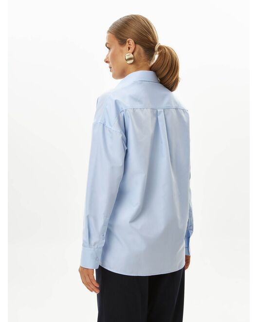 Женская рубашка из бамбука голубая-9033 от  