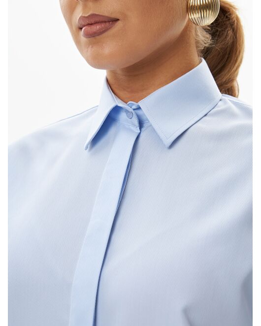 Женская рубашка из бамбука голубая-9033 от  