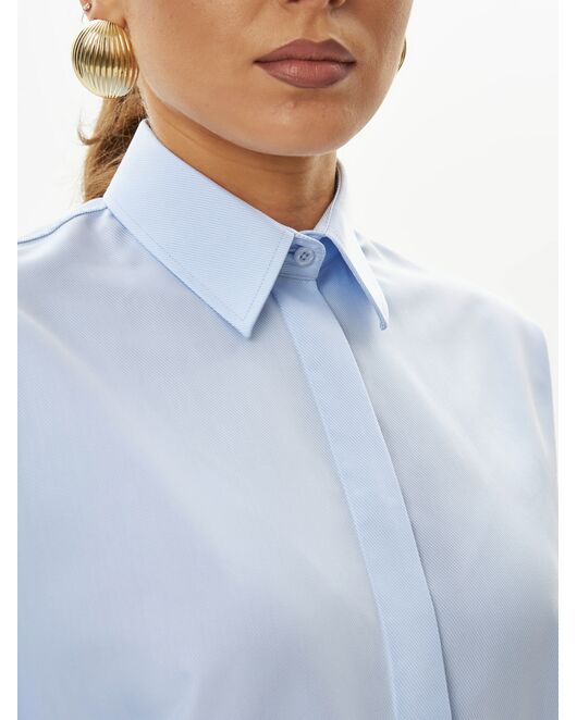 Женская рубашка из бамбука голубая-9033 от  