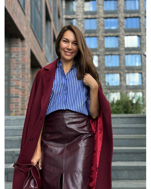 Женская рубашка  в синюю полоску-9034 от  