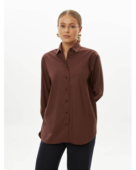 Женская рубашка коричневая -9037 от byME 