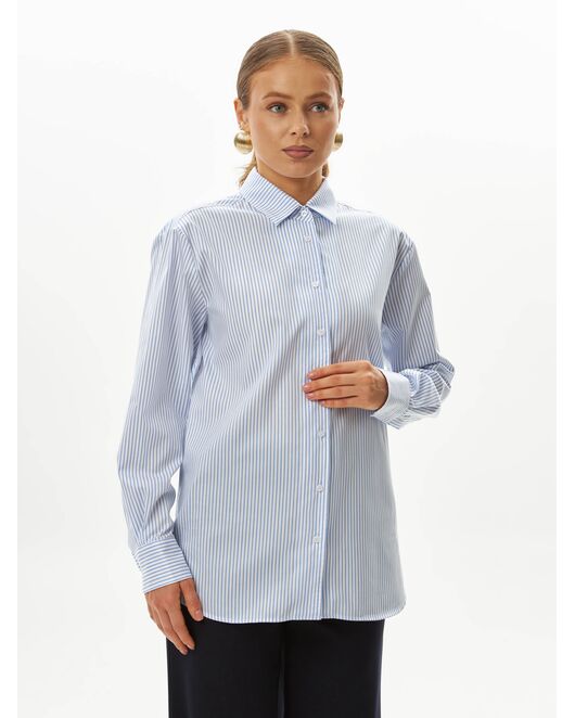 Женская рубашка в голубую полоску-9044 от byME 