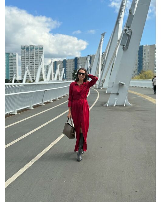 Платье красное из района-LWWN-025020 от LW 