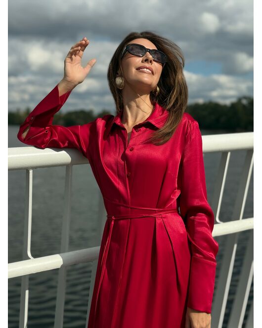 Платье красное из района-LWWN-025020 от LW 