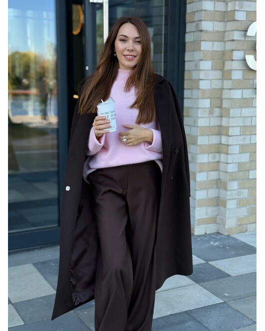 Свитер из шерсти с ангорой в розовом цвете от byME 