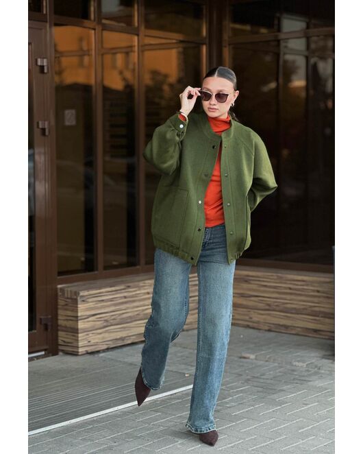 Бомбер из шерсти цвет лайм от Doroteya 