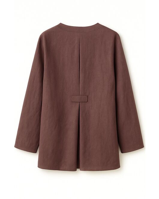 Рубашка  коричневая из льна-125028 от  