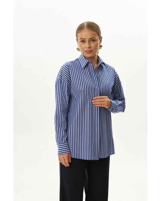 Женская рубашка  в синюю полоску-9034 от  