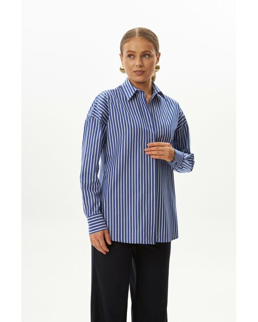 Женская рубашка  в синюю полоску-9034 от  