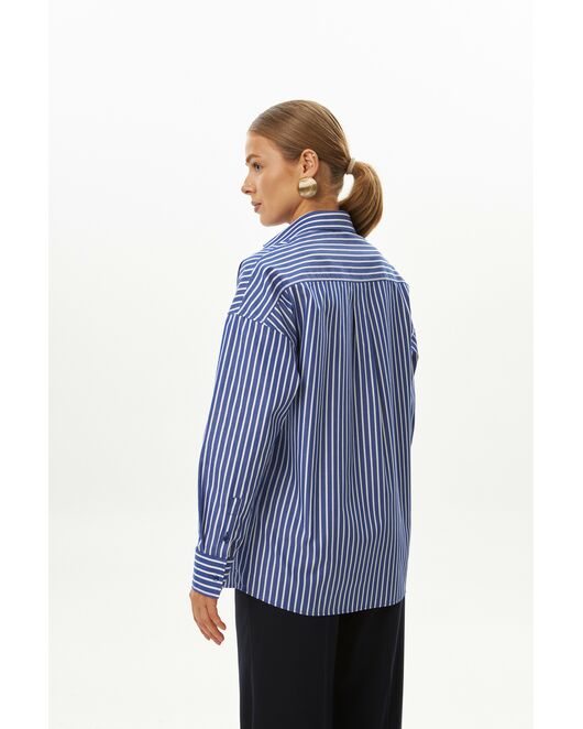 Женская рубашка  в синюю полоску-9034 от  