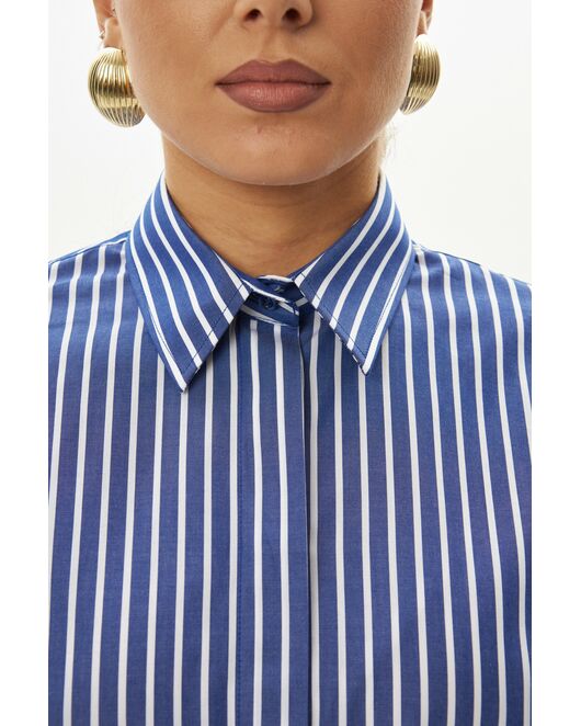 Женская рубашка  в синюю полоску-9034 от  