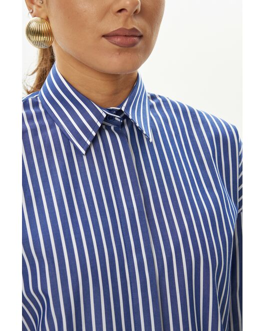 Женская рубашка  в синюю полоску-9034 от  