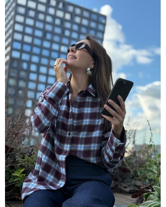 Женская рубашка фланелевая из хлопка-9029 от byME 