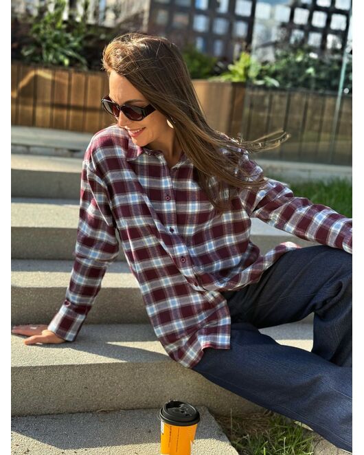 Женская рубашка фланелевая из хлопка-9029 от byME 