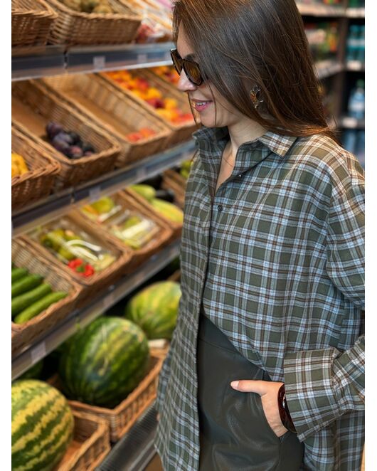 Женская рубашка фланелевая из хлопка-9030 от  