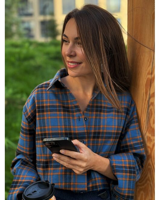 Женская рубашка фланелевая из хлопка-9031 от  