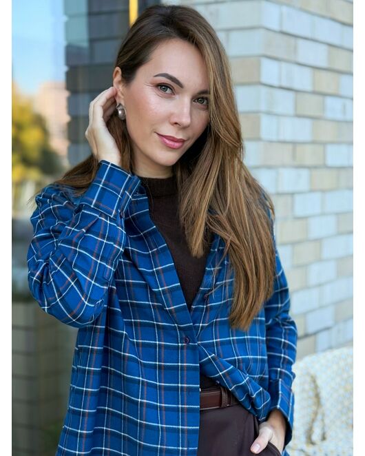 Женская рубашка фланелевая из хлопка-9032 от  