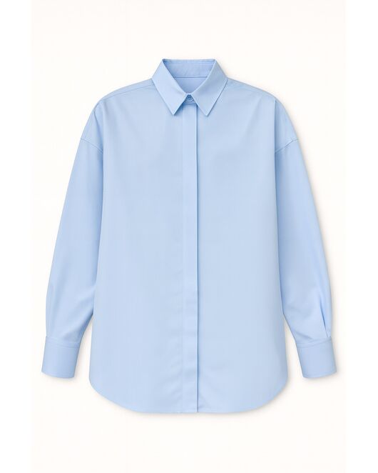 Женская рубашка из бамбука голубая-9033 от  