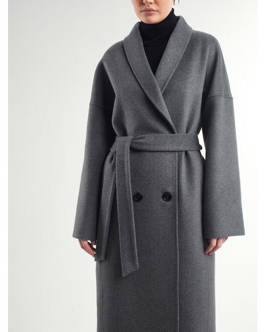 Пальто из шерсти мериноса серое A093 от Doroteya  Пальто из шерсти мериноса серое A093 от Doroteya