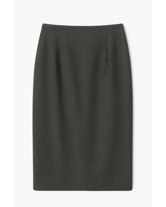 Юбка с разрезом спереди графит с шерстью SK4-1006 от  