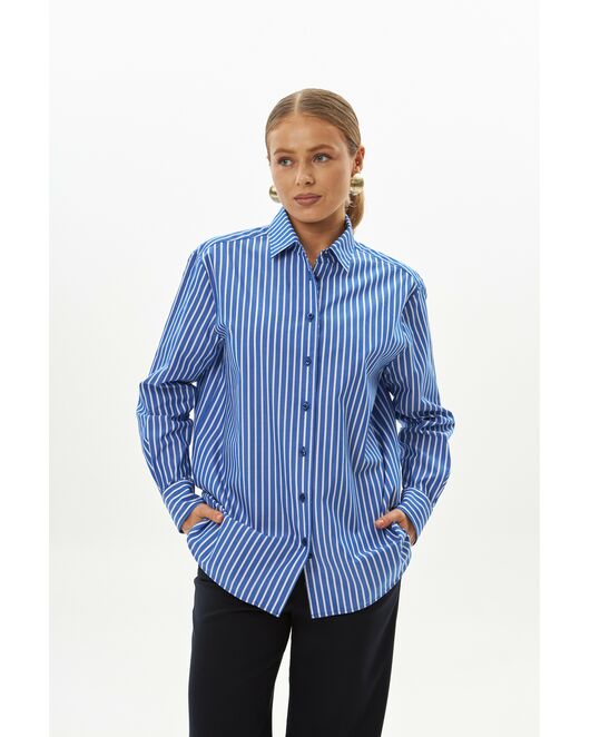 Женская рубашка в синюю полоску-9045 от byME 