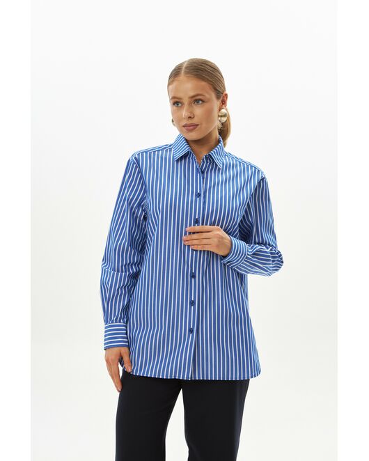 Женская рубашка в синюю полоску-9045 от byME 