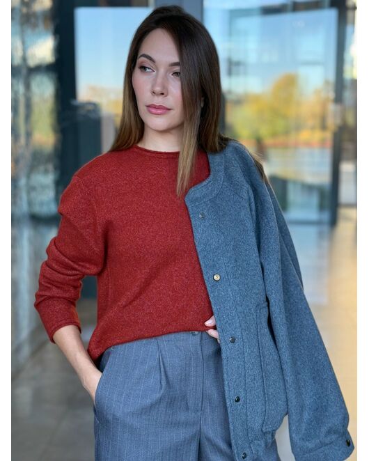 Бомбер из шерсти  цвет серый  - A102 Ворс*** от Doroteya 