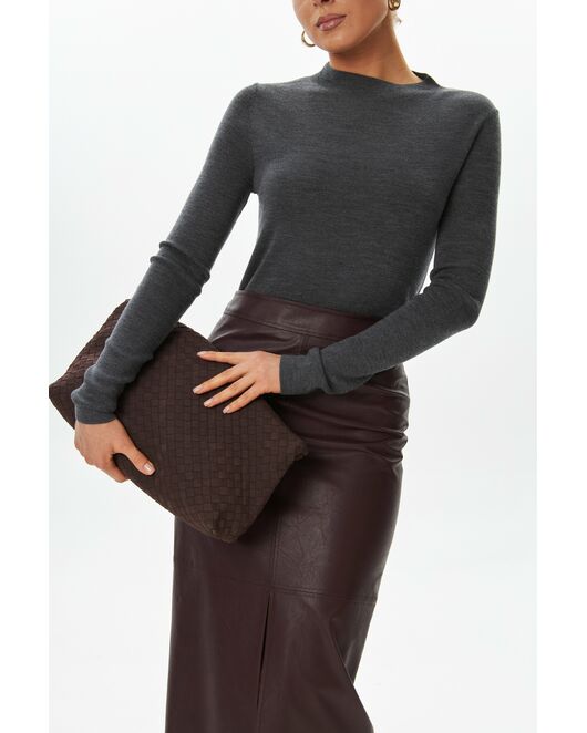 Лонгслив серый из шерсти мериноса-02B20112 от  