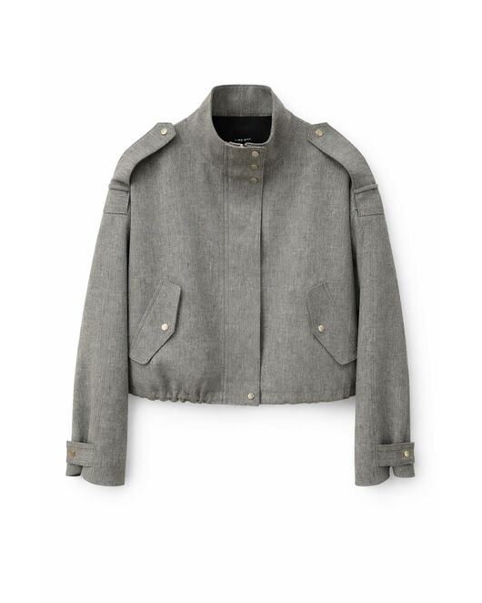 Бомбер облегченный с шерстью в сером цвете -Y265104 от  