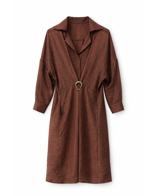 Платье из тенсела шоколадное Y265624 от  