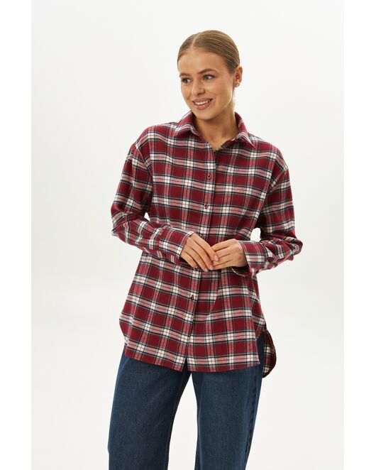 Женская рубашка в клетку фланелевая 9067 от byME 