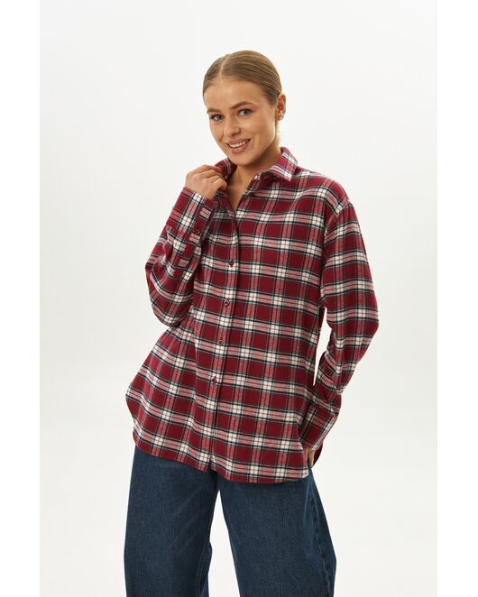 Женская рубашка в клетку фланелевая 9067 от byME 