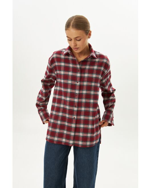 Женская рубашка в клетку фланелевая 9067 от byME 