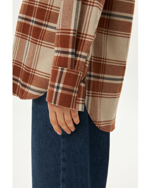 Женская рубашка в клетку фланелевая 9068 от  