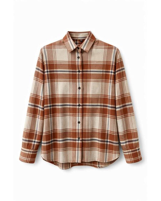 Женская рубашка в клетку фланелевая 9068 от  