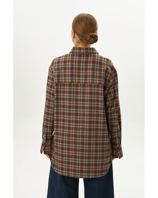 Женская рубашка в клетку фланелевая 9069 от  