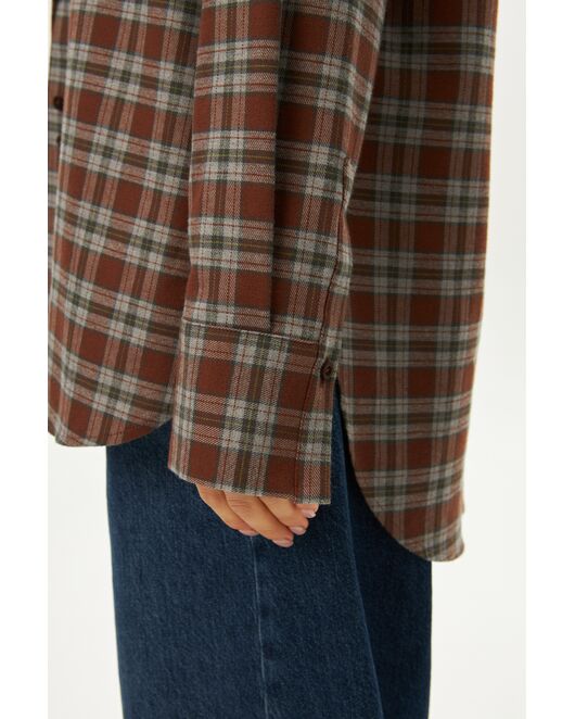 Женская рубашка в клетку фланелевая 9069 от  