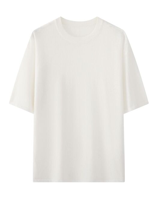 Футболка белая из хлопка и льна MS02-white от  