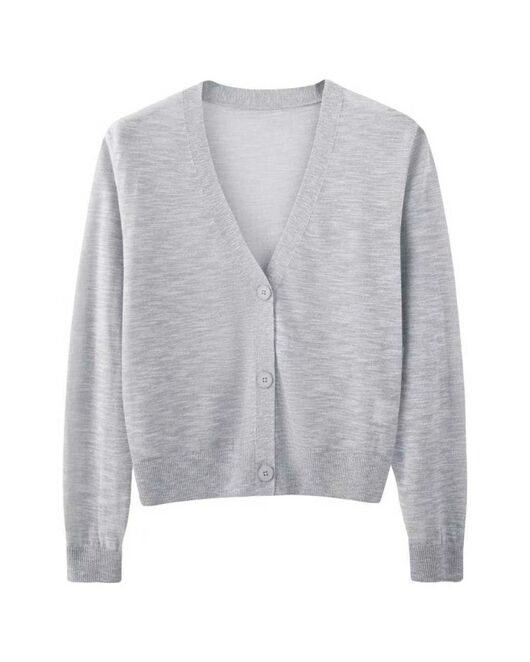 Кардиган серый из вискозы и льна-ZM01-gray от  