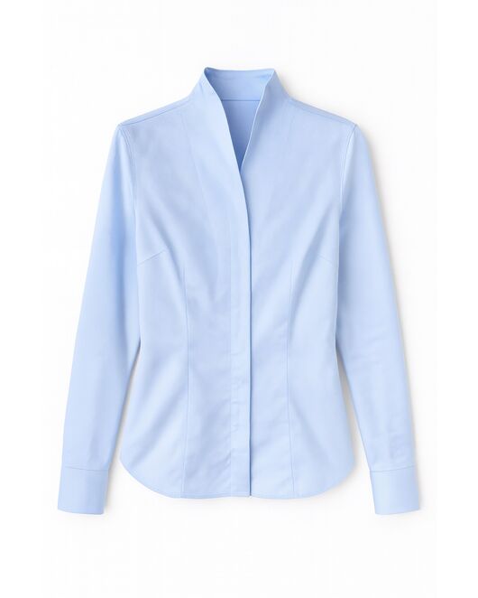 Женская рубашка из бамбука  голубая под запонки -9028 от  